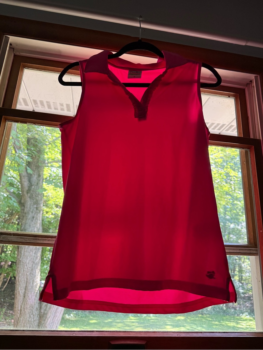 Birdies Bright Pink Split-Neck Sleeveless Camisole